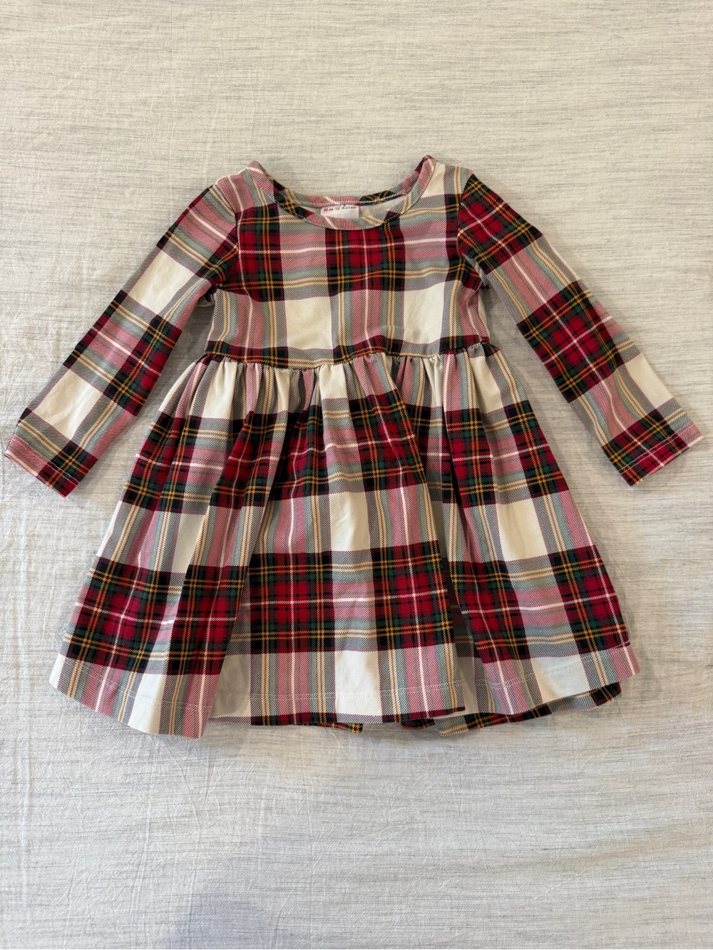 Hanna Andersson Red and Cream Plaid Long Sleeve Girls Dress